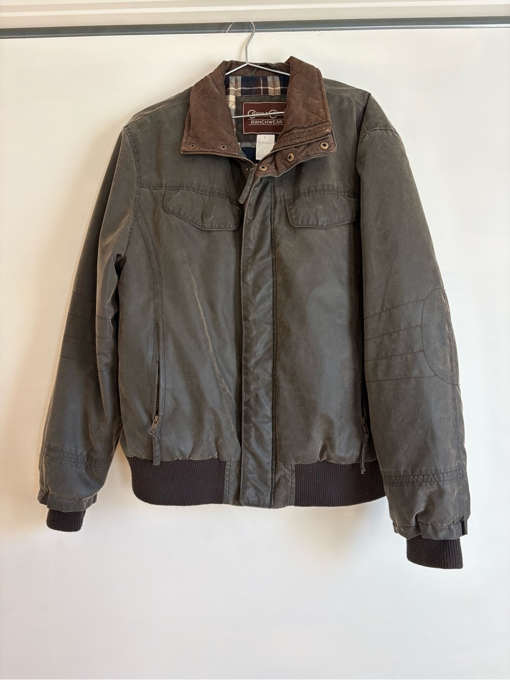 Classic Men's Bomber Jacket with Brown Collar